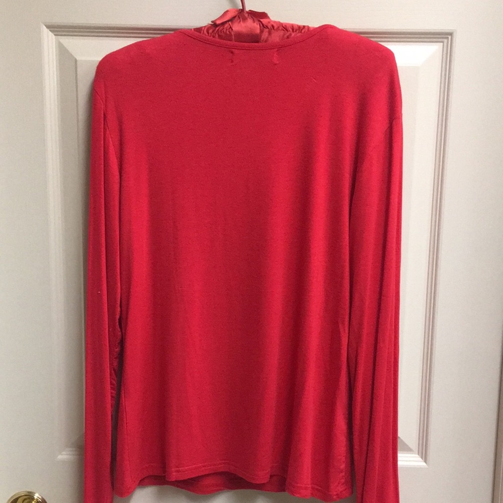 Bronze Studded Stretchy Red Top - Picture 4 of 4